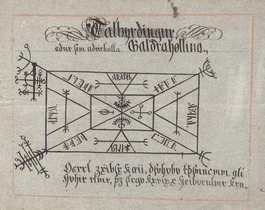 Bild von Talbyrdingur / Galdrahollina aus dem Huld Manuskript